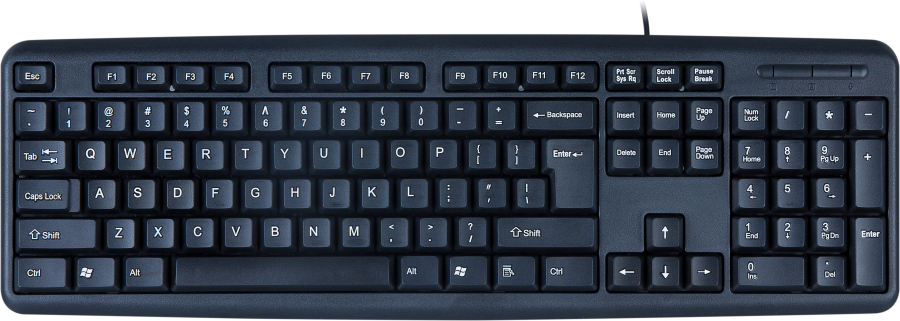 Tastiera USB 104 Tasti Layout Americano Nero